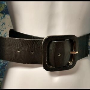 Classic Black Leather Belt Alligator Embossed Stretch Casual/Dress Size L